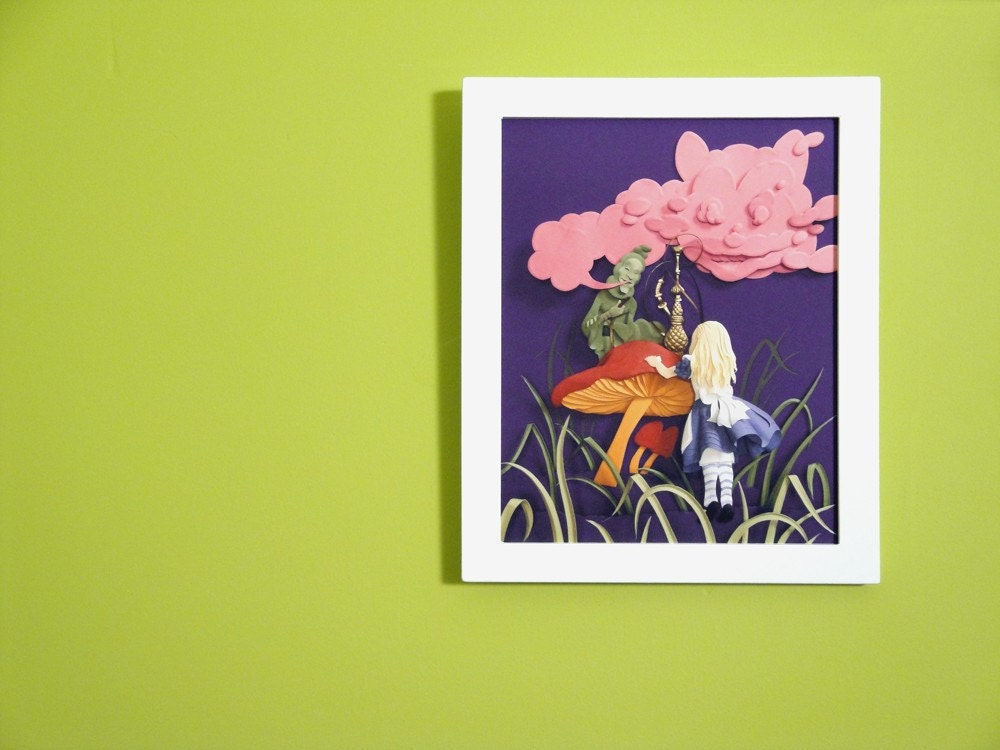 Alice in Wonderland - Giclee Print of Paper Illustration 8inx10in