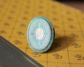 Memories at Hand - Locket Ring in turquoise sea green RI0101