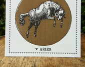 Zodiac Card ... AIRES . March 21 - April 19 //// Hand Letterpressed