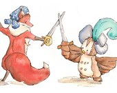 Swashbuckling Friends. PRINT. 8X10. Nursery Art Wall Decor