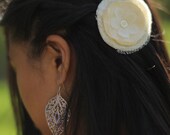 Vintage Fabric Round Hair Clip