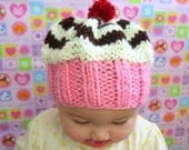 Baby Cupcake Hat Swirl Knitting Pattern (PDF)