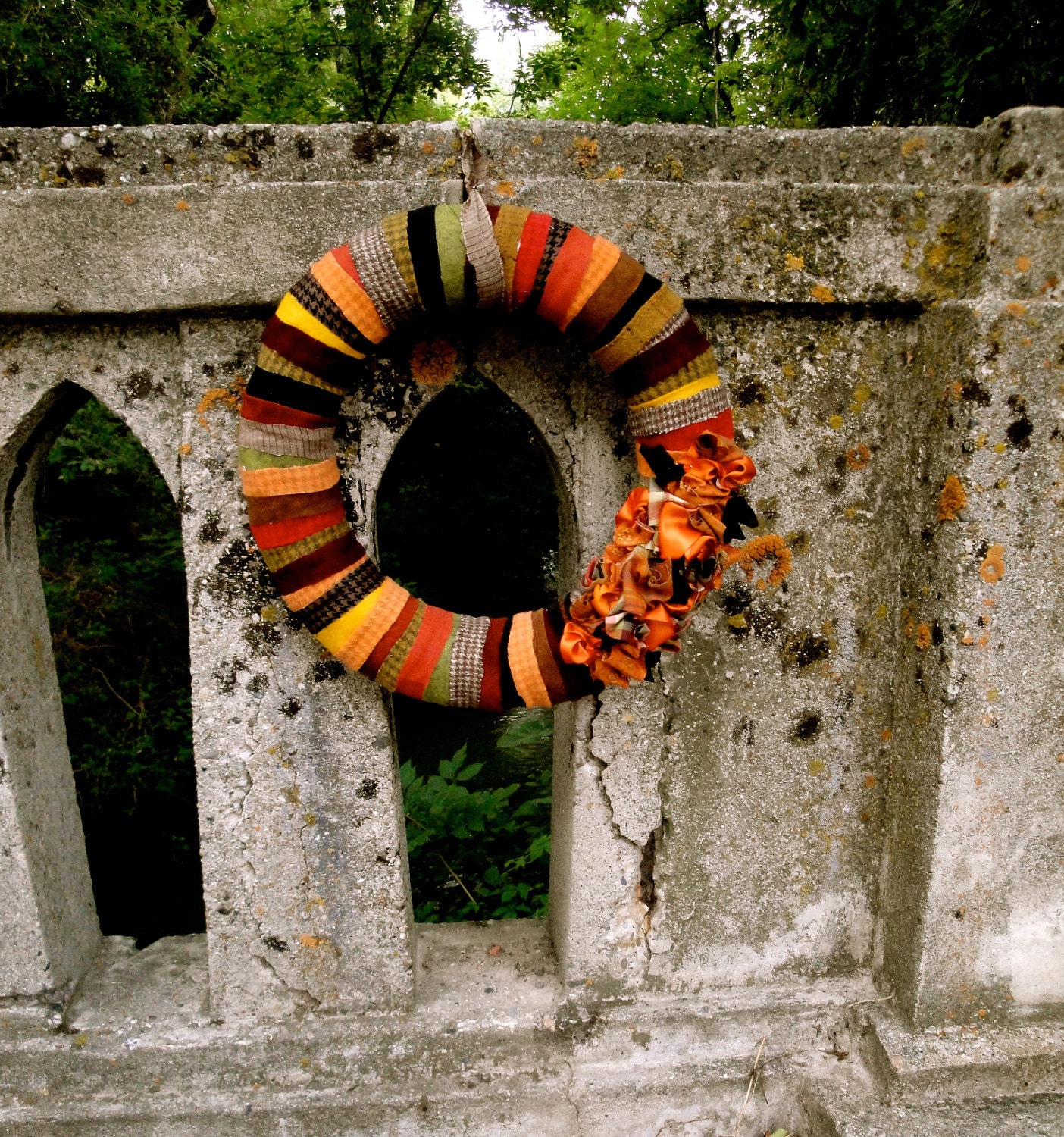 Autumn Wreath, Wool Wrapped Autumn Wreath