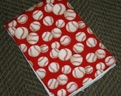 Red Baseball Burp Cloth