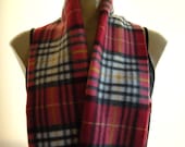 Last one..Classic Ecosse...Red, black and white...Unisex Polar Fleece..Everyday winter scarf...Cozy and Trendy