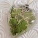 Lucky in Love-4 Leaf Clover Pressed Flower Resin Heart Pendant with Queen Anne's Lace and Maidenhair Ferns