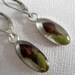 Romantic Rare Miniature Red Rosebud Transparent Oval Dangle Earrings-Symbolizes True Love