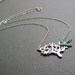 Bird Tree Necklace Pendant, Silver Tree, Turquoise Blue Bird Necklace, Modern Vintage - ENCHANTED