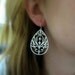 Flora - Dangle Earrings, Matte Silver Plated, Sterling Silver Hooks, Teardrop Filigree, Vintage
