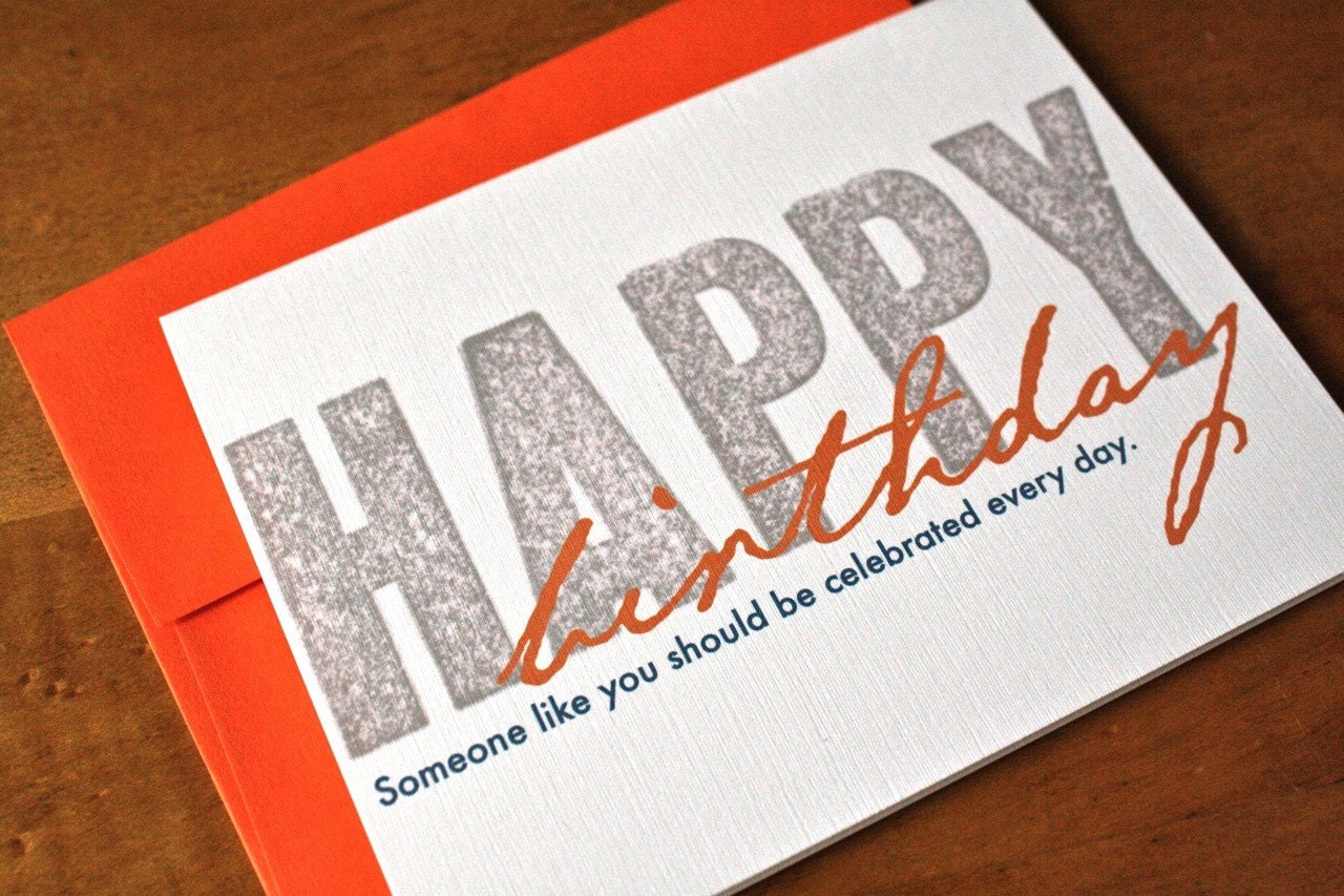 Happy Birthday Card - Wooden Type