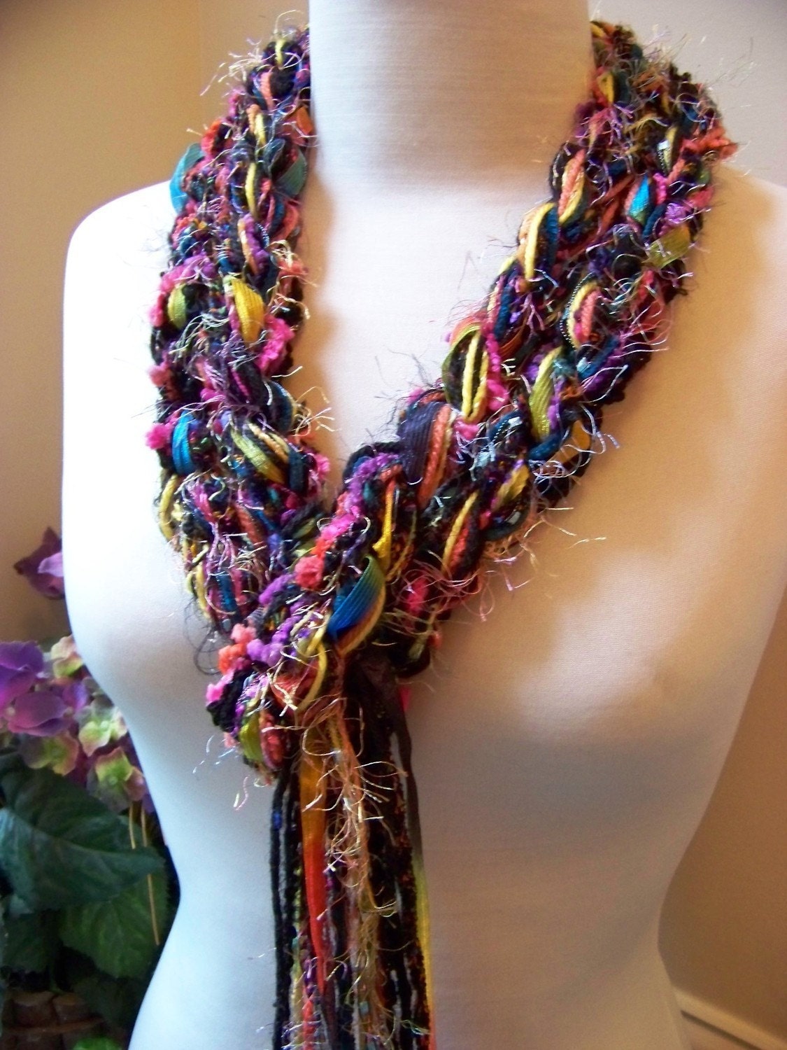 Crochet Scarf, CONFETTI Pippy Scarf, Knitted Scarf