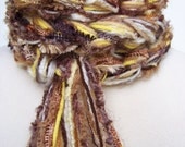 Crochet Scarf - The Pippy CAFE AU LAIT Scarf - Mocha, Pecan, Brown, Creamy White, Camel, Lemon Yellow - Womens Scarves - sewstacy