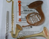 BRASS INSTRUMENTS Jolee's Boutique Scrapbooking Supplies stickers - MUSIC, Flute, Clarinet, Tuba, Trumpet