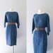 70s dress / 1970s gauze cotton striped tunic / Indigo Lines dress