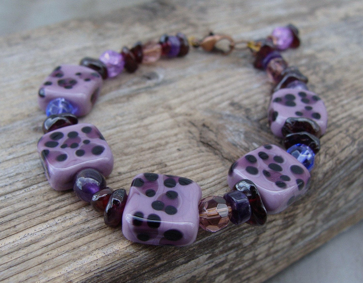 Animal  Print Artisan Lampwork Bracelet