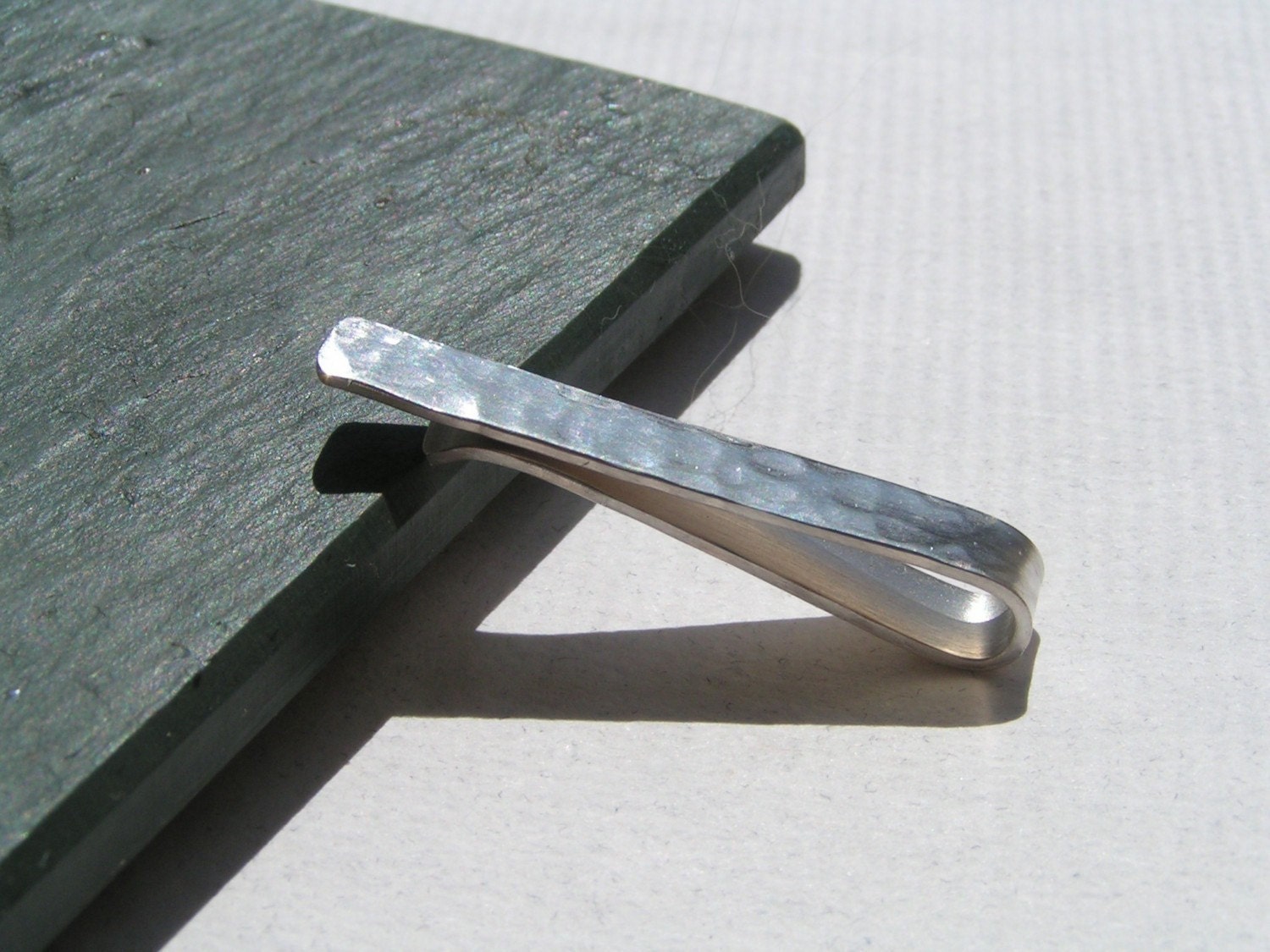 Hammered Sterling Tie Bar