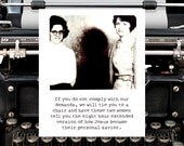 bible hostage.  Bipolar Betty card with envelope.
