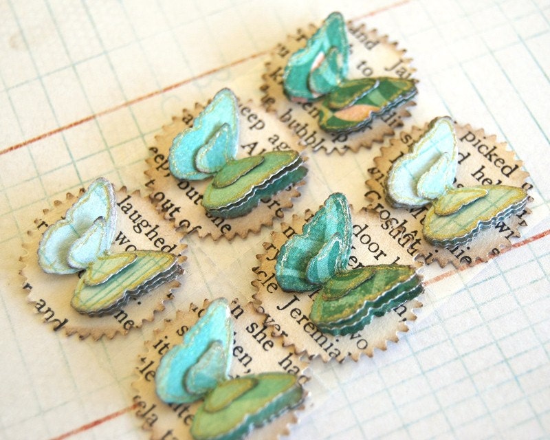 Aqua Handmade Butterfly stickers