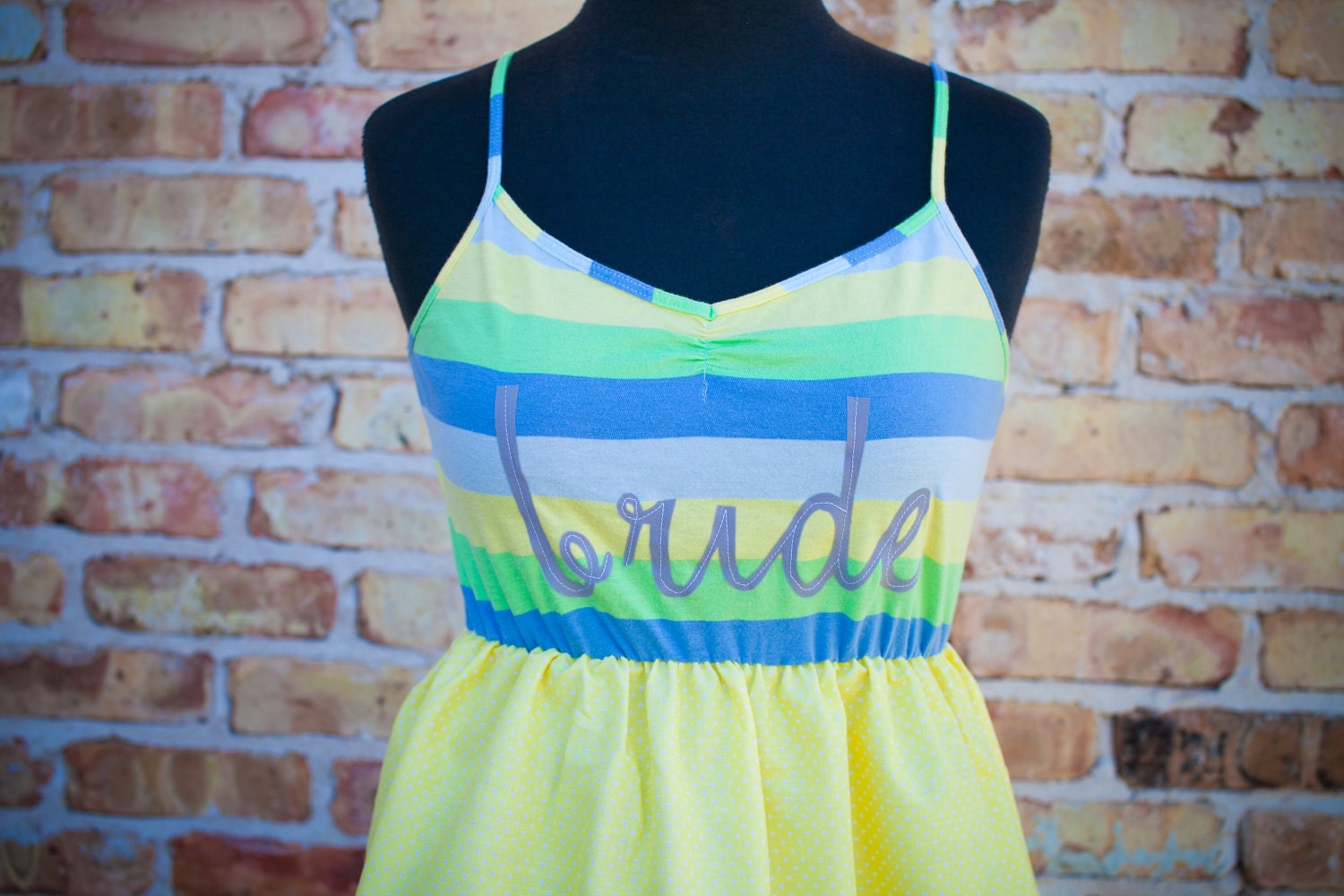 SALE-BRIDE Dress-GreyBlueYellow Sm/Med