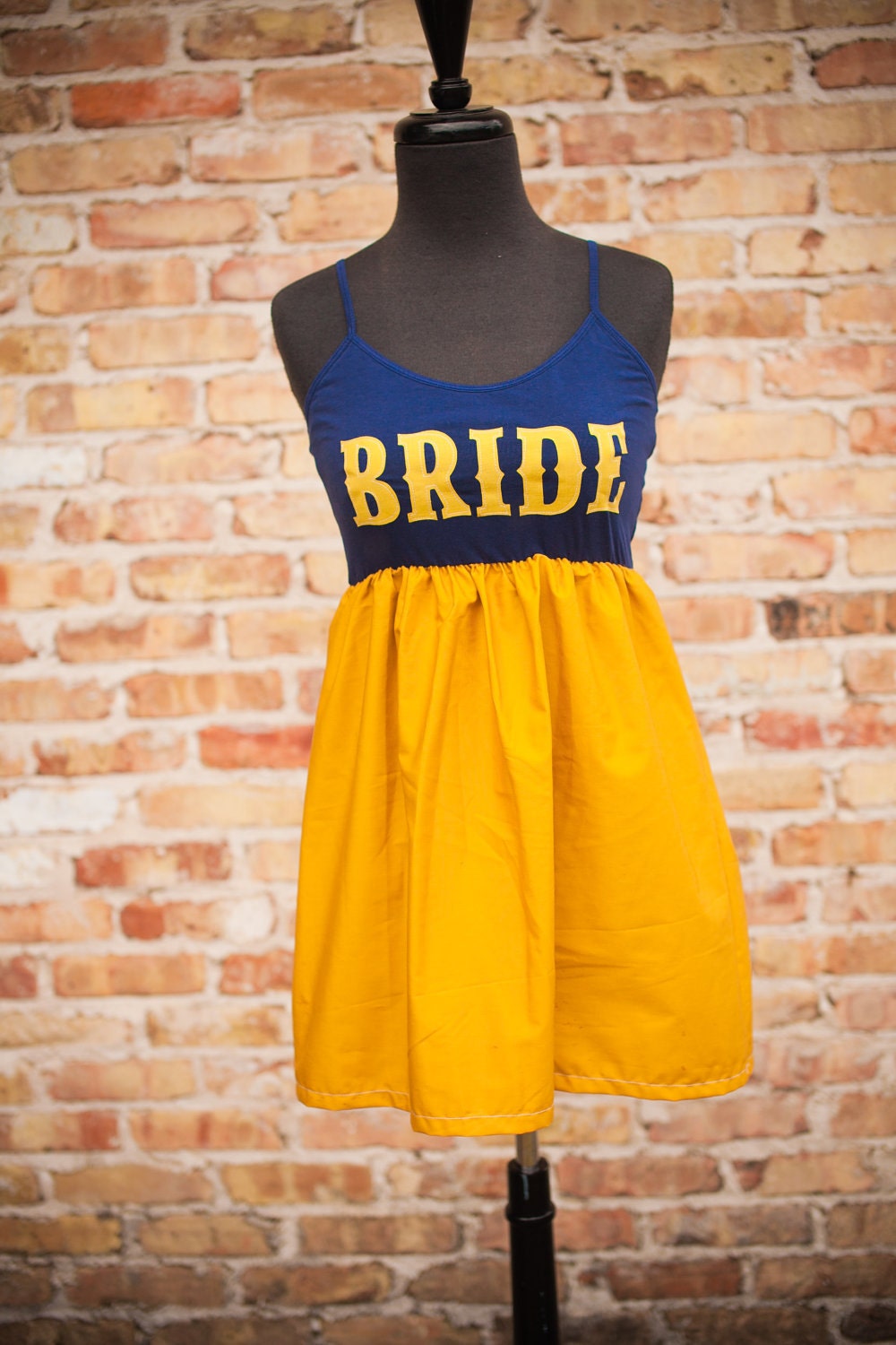 SALE-Fields of Marrygold Bride to Be Dress-Gold/Navy Sm/Med
