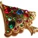 Christmas in July. Vintage Atomic Christmas Tree Brooch.