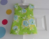 Vintage Girl/Mod Girl Pinafore and ruffle bottom onesie - Size 12 months, ready to ship