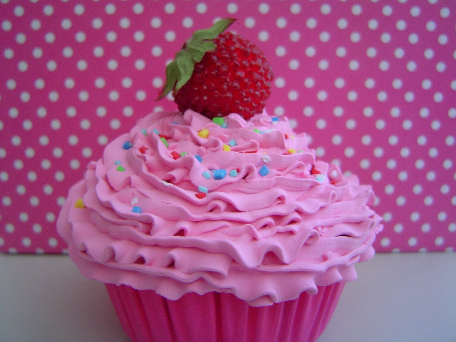 Realistic fake cupcake for photography session props shoot ,first birthday party centerpieces bakery,girls room pink icing unique gifts