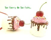 Cake Headband "The Cherry On The cake " tea party headband ,photography prop ,first birthday party hat  and for cupcake costume pink icing