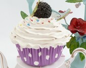 Fake Cupcake for sweet 16 party decoration bridal shower favor centerpieces ,baby shower favor  white icing unique gifts