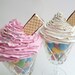 kitchen Cannisters set of 2 Cupcake ice cream cone CANDY LAND glass Alice in wonderland retro vintage( first birthday party, bridal ,baby shower favor bakery,girls room, wedding,coffee shop) - pink and white Icing unique gifts for the holidays and hostess