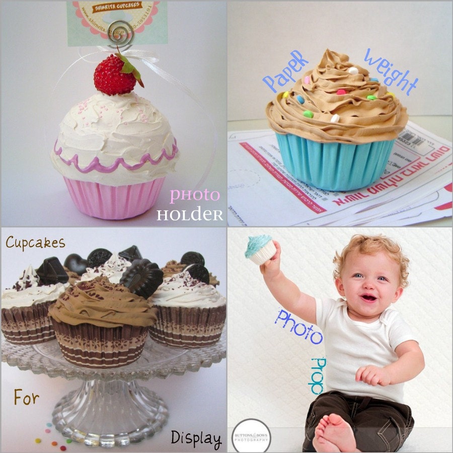 Minnie Mouse Cupcake fake cupcake Christmas ornament  and Theme birthday party decoration and first birthday picture photo prop black icing