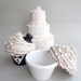WEDDING RING BEARERS Bride And Groom fake cupcakes whimsical ring holder and can be wedding cake topper - melamine cup cream frosting