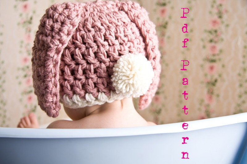 Easter Bunny Hat Crochet Pattern Instant Download (Baby, Toddler, Child)