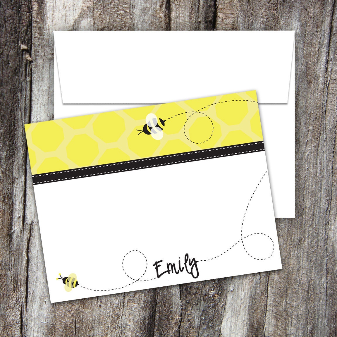 PERSONALIZED Bumble Bee Notecards (Digital) DIY