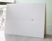 i love you. (without u) letterpress card