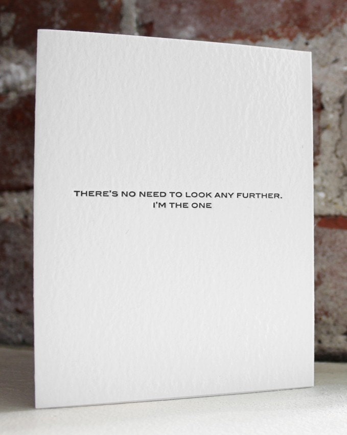 i'm the one. letterpress card