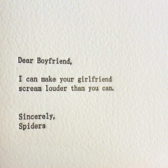 dear boyfriend, letterpress card