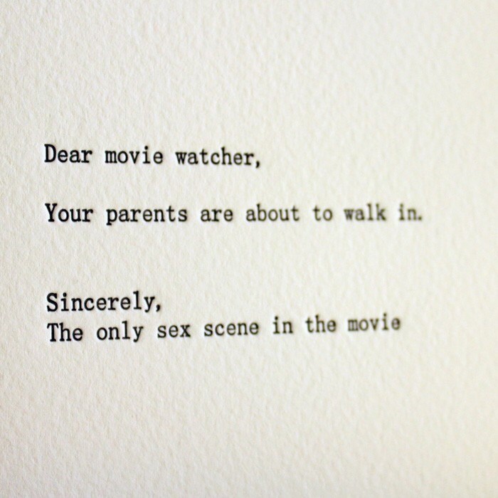 dear movie watcher. letterpress card