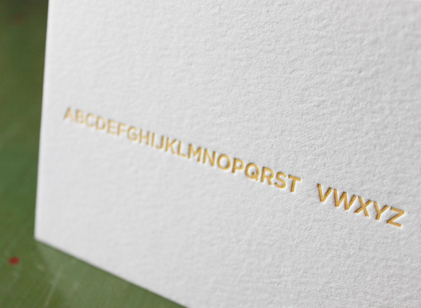 thank you (without u) letterpress card