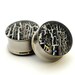 White Cracked Out Plugs gauges - 00g, 1/2, 9/16, 5/8, 3/4, 7/8, 1 inch