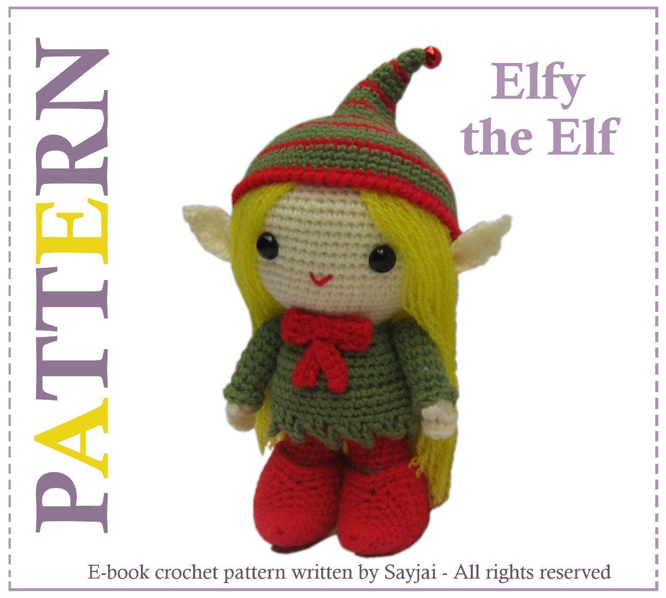 Instant Download PDF Crochet Pattern Elfy the Elf - ENGLISH Instructions