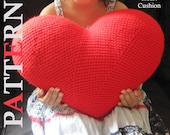 Instant Download PDF Crochet Pattern Heart Cushion - ENGLISH Instructions