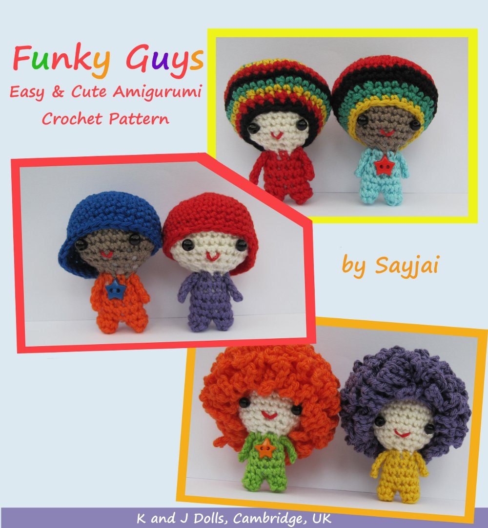 Instant Download PDF Crochet Pattern Funky Guys - ENGLISH Instructions