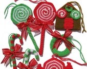 Instant Download PDF Crochet Pattern Christmas Ornaments - ENGLISH Instructions