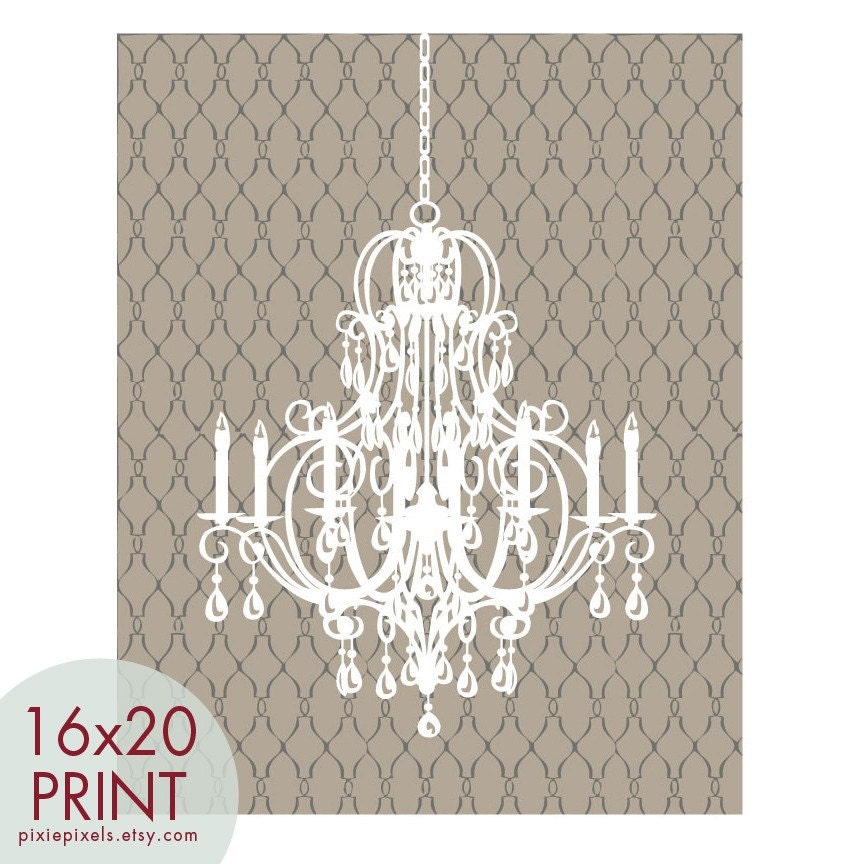 Rustic Italian Chandelier 16x20 Art Poster Print (Truffle Brown) French Country Design (Personalized Colors) Buy 3 get one Free