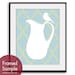Modern Water Pitchers with Birds on Handles (Set of 3 - 8x10 Art Prints) Featured in Glacier Blue, Canary Yellow and Spring Green