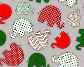 1/2 Yard Christmas Elephant Walk Polyester PUL