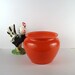 Vintage Glass Vase with Fired-On Glaze Red Orange Home Decor Vintage Housewares Tangerine Kitchen Decor Container Under 15