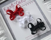 Itty Bitty Boutique Clippies GIFT SET of 3 - Red, Black,and White