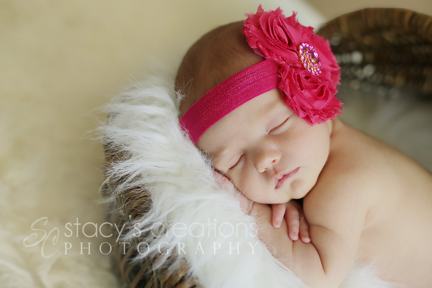 Special Sale Chicaboo "Mia" chiffon roses headband with jewel detailed center Perfect photo prop with my rompers-- you choose color